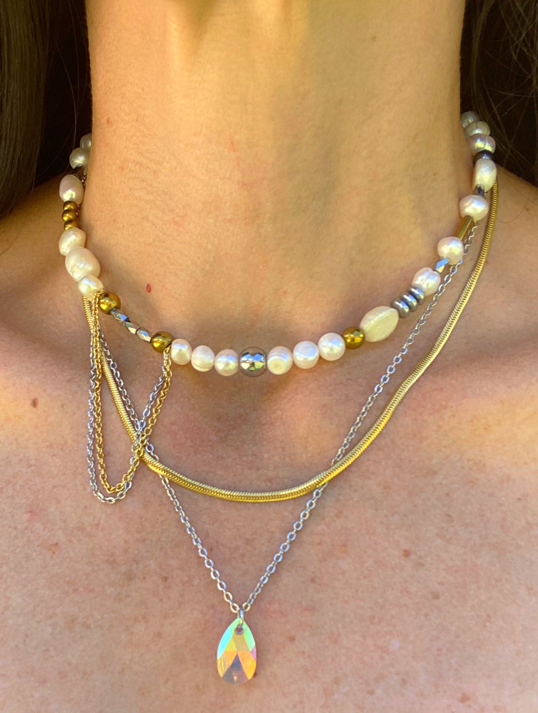 Pearls and Metal Set